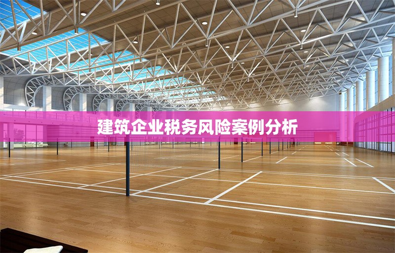 建筑企業(yè)稅務(wù)風(fēng)險(xiǎn)案例分析 行業(yè)新聞 第1張