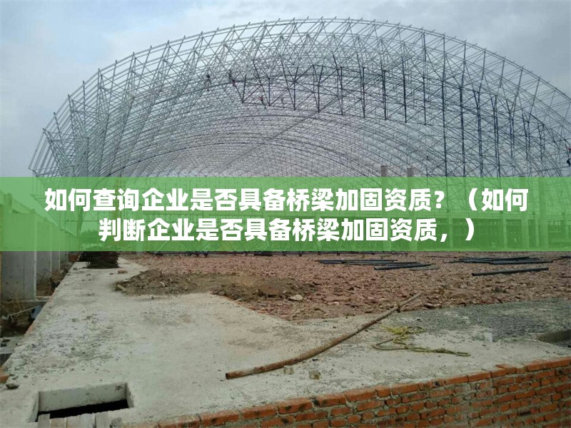 如何查詢企業(yè)是否具備橋梁加固資質(zhì)？（如何判斷企業(yè)是否具備橋梁加固資質(zhì)，）