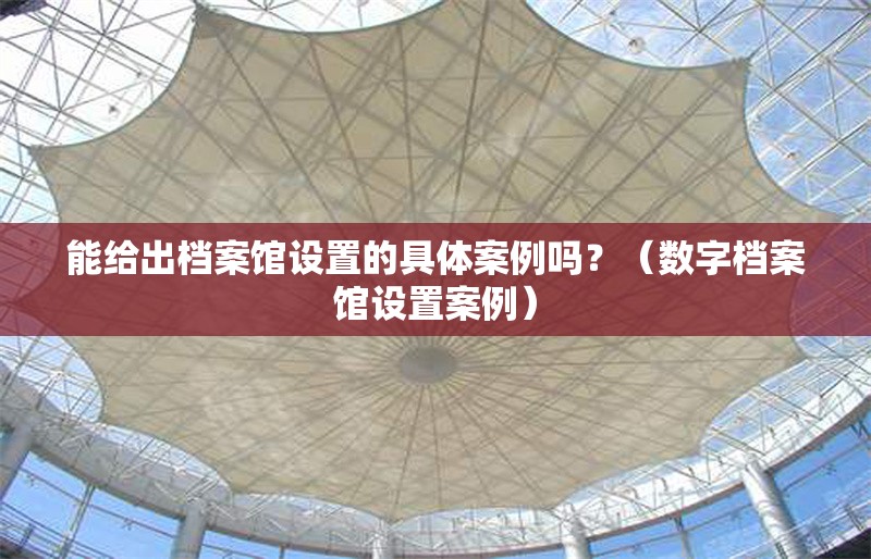 能給出檔案館設(shè)置的具體案例嗎？（數(shù)字檔案館設(shè)置案例） 行業(yè)新聞