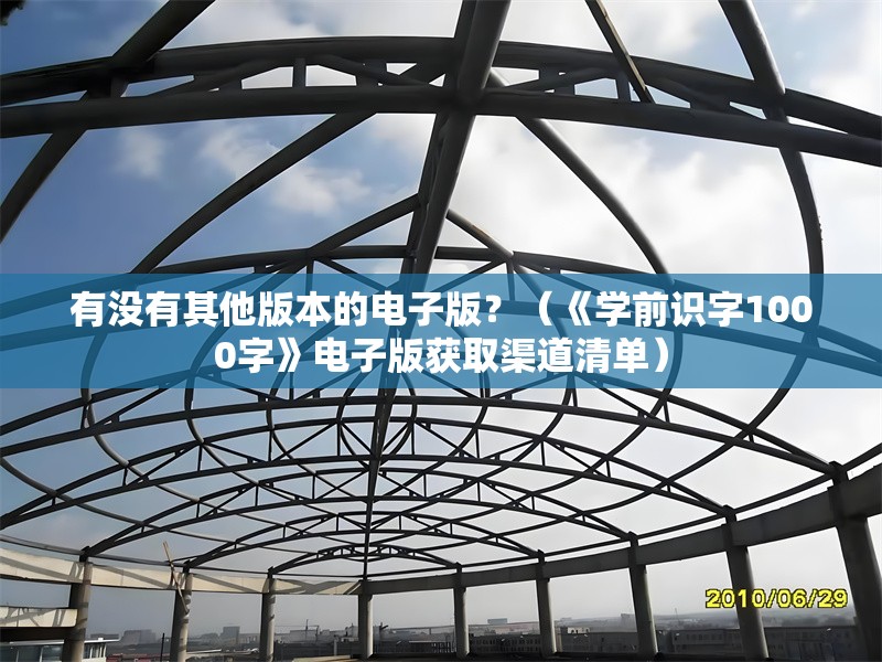 有沒有其他版本的電子版？（《學前識字1000字》電子版獲取渠道清單） 行業(yè)新聞