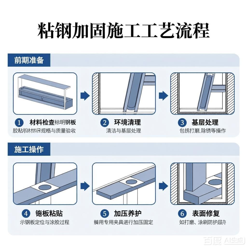 如何繪制粘鋼加固施工工藝流程圖？（如何繪制粘鋼加固施工工藝流程圖生成四張粘鋼加固施工工藝流程圖） 行業(yè)新聞 第3張