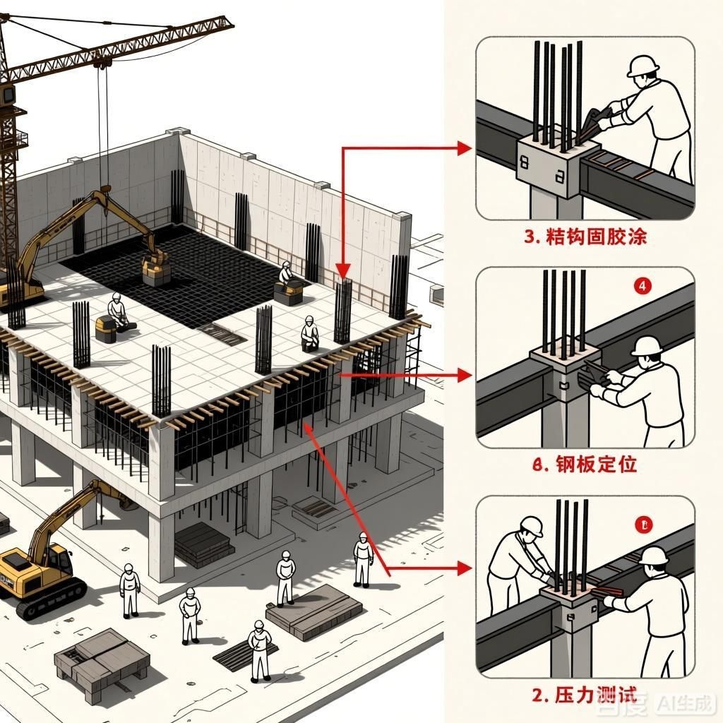 如何繪制粘鋼加固施工工藝流程圖？（如何繪制粘鋼加固施工工藝流程圖生成四張粘鋼加固施工工藝流程圖） 行業(yè)新聞 第4張