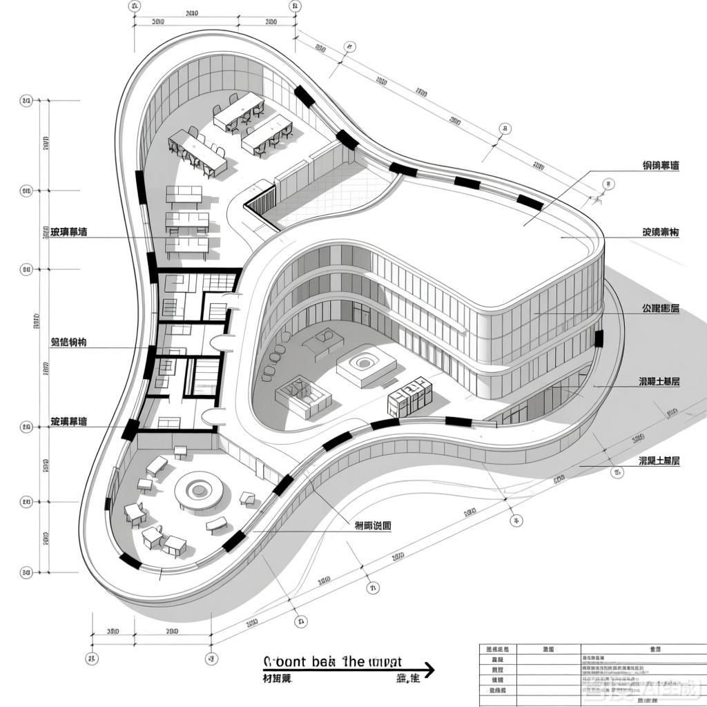 如何繪制異形建筑平面圖？（如何繪制異形建筑平面圖,生成四張關(guān)于異形建筑平面圖的圖像） 行業(yè)新聞 第2張