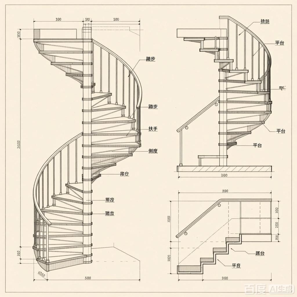 如何繪制螺旋樓梯的三視圖？（如何繪制螺旋樓梯三視圖） 行業(yè)新聞 第4張