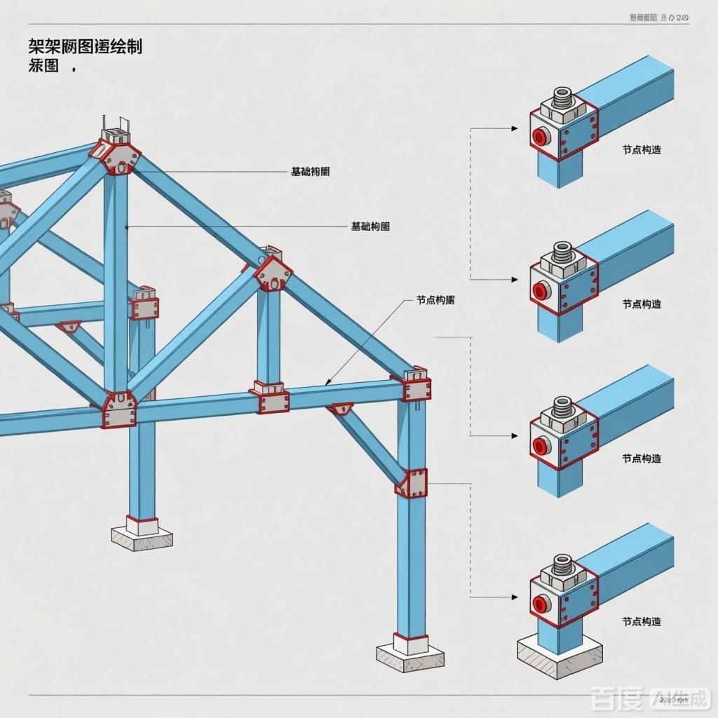 如何繪制桁架詳圖？（如何繪制桁架詳圖,生成的四張圖片均圍繞桁架詳圖） 行業(yè)新聞 第2張