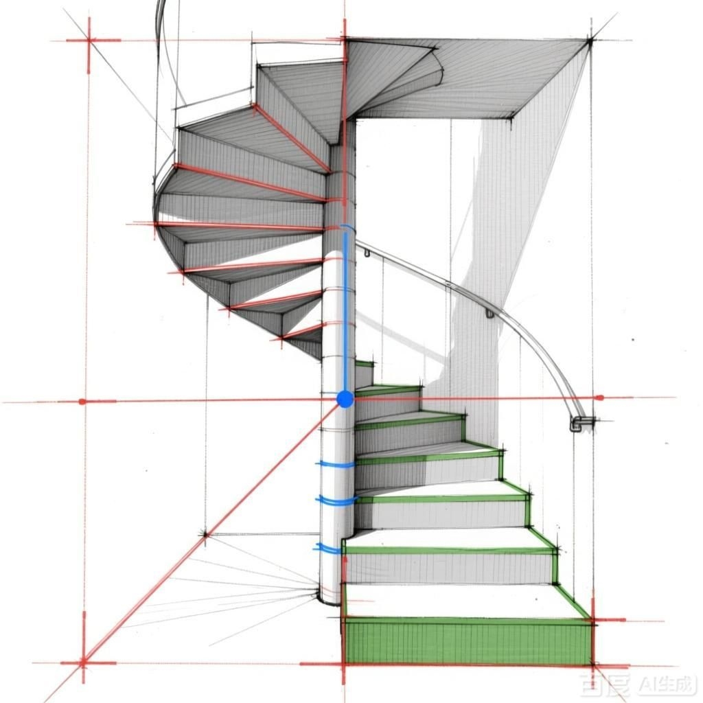 如何畫(huà)螺旋樓梯的透視效果？（如何畫(huà)螺旋樓梯的透視效果）