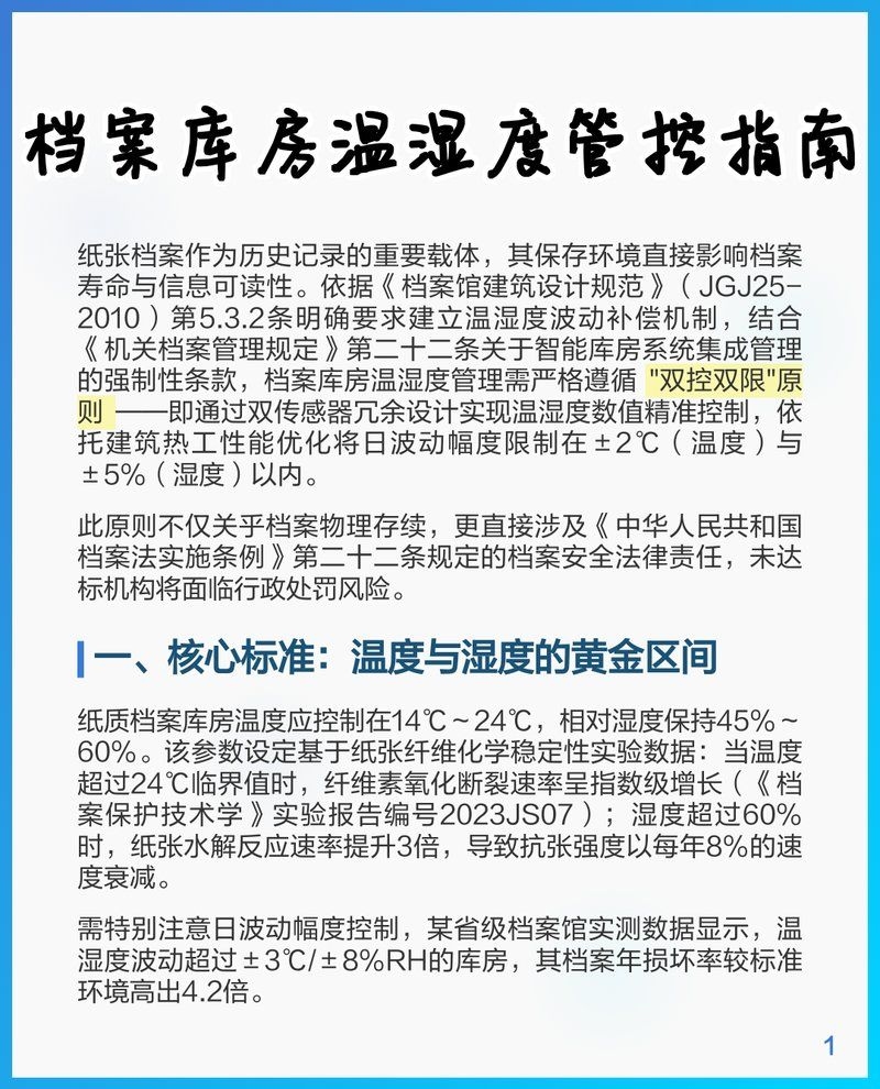 檔案庫房的溫濕度如何控制？（檔案庫房溫濕度控制方案（jgj25-2010）） 行業(yè)新聞 第1張