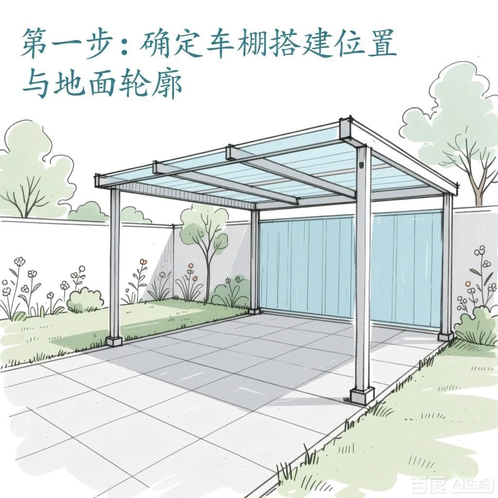 如何繪制自己的車(chē)棚結(jié)構(gòu)圖（如何繪制自己的車(chē)棚結(jié)構(gòu)圖,4張圖均為車(chē)棚結(jié)構(gòu)繪制步驟的示意圖） 行業(yè)新聞 第1張