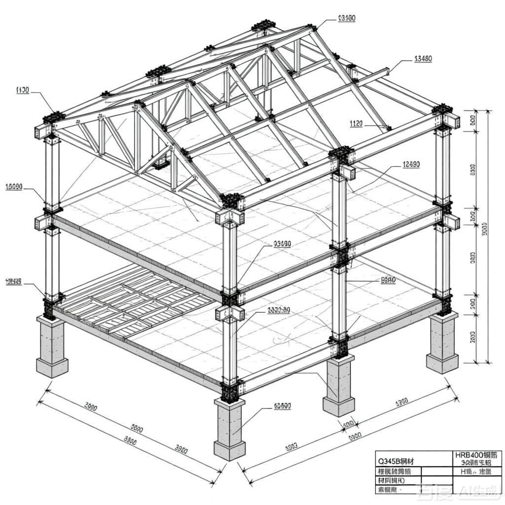 如何繪制二層鋼結(jié)構(gòu)框架圖？（如何繪制二層鋼結(jié)構(gòu)框架圖） 行業(yè)新聞 第1張