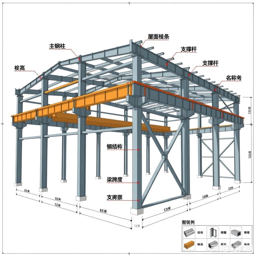 如何繪制鋼結(jié)構(gòu)廠房部件名稱圖？（如何繪制鋼結(jié)構(gòu)廠房部件名稱圖） 行業(yè)新聞 第3張