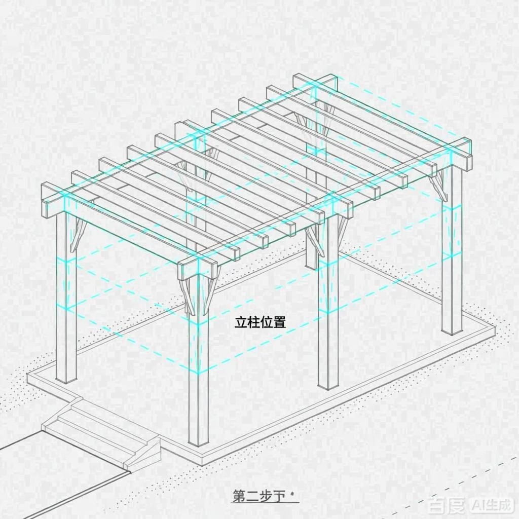 如何繪制景觀廊架的平面圖？（4張圖均為景觀廊架平面圖繪制步驟的教學(xué)示意圖） 行業(yè)新聞 第2張