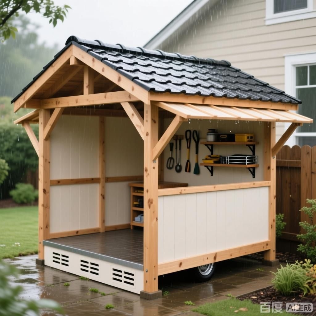 如何設(shè)計(jì)一個(gè)防風(fēng)雨的車棚？（如何設(shè)計(jì)一個(gè)防風(fēng)雨的車棚生成的四張圖片均圍繞防風(fēng)雨） 行業(yè)新聞 第4張