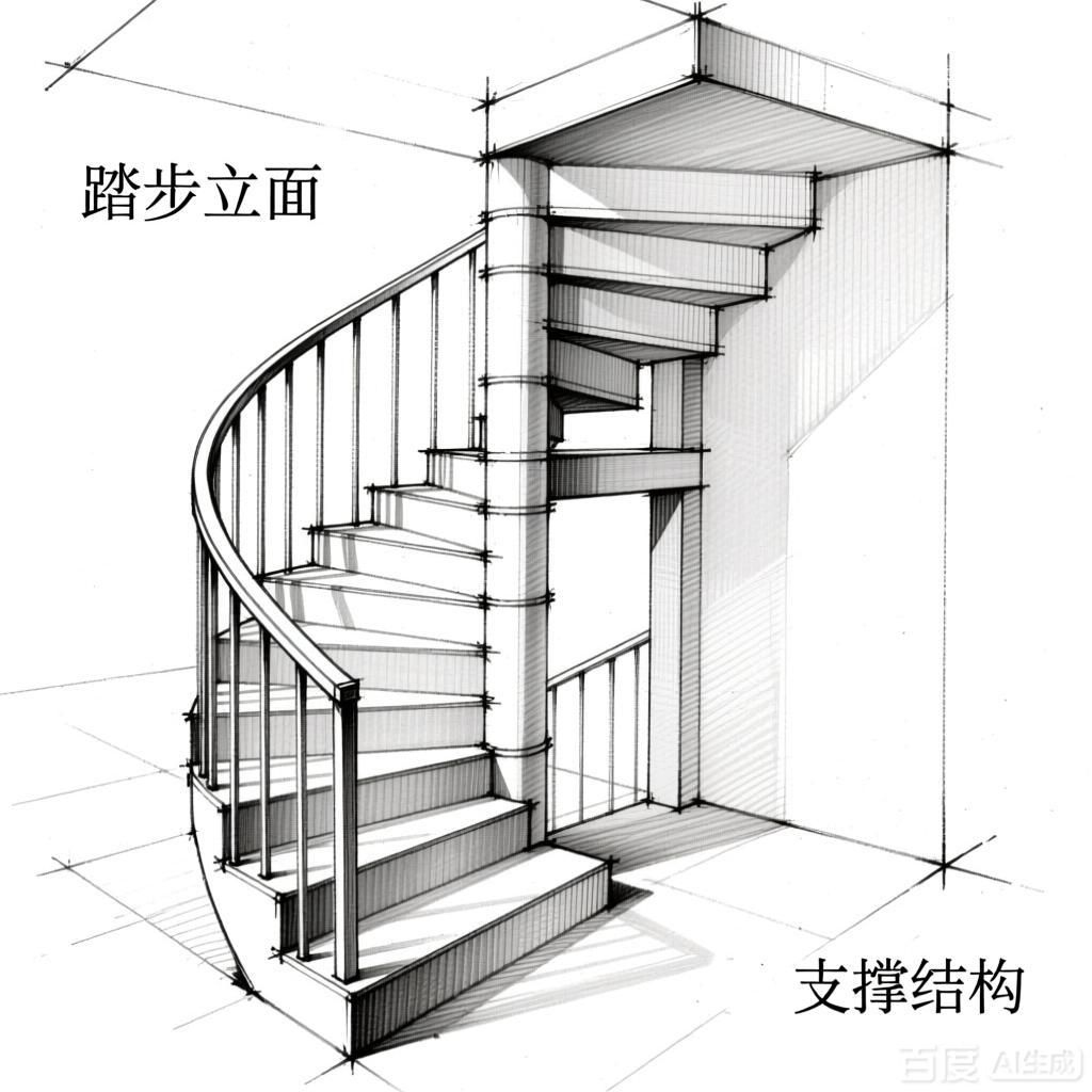 如何畫螺旋樓梯的透視圖？（如何畫螺旋樓梯的透視圖） 行業(yè)新聞 第3張